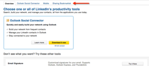 LinkedIn Tools page